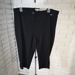 NWT Laura Plus Ladies Size 20 Black Comfort Waist High Rise Slim Leg Capri Pants